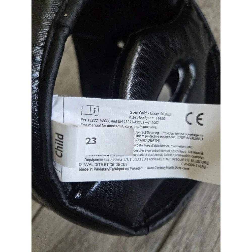 Century KIZE Child Sparring Headgear Black Karate Taekwondo MMA Protective 20